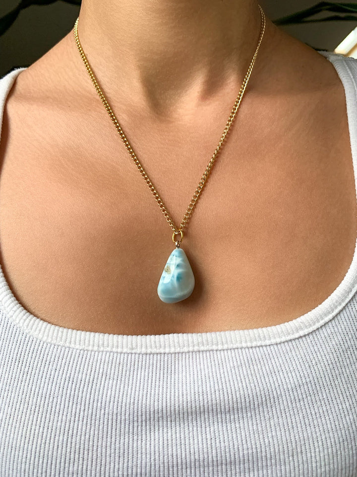 Larimar Trommelstein Anhänger - SoulGlow