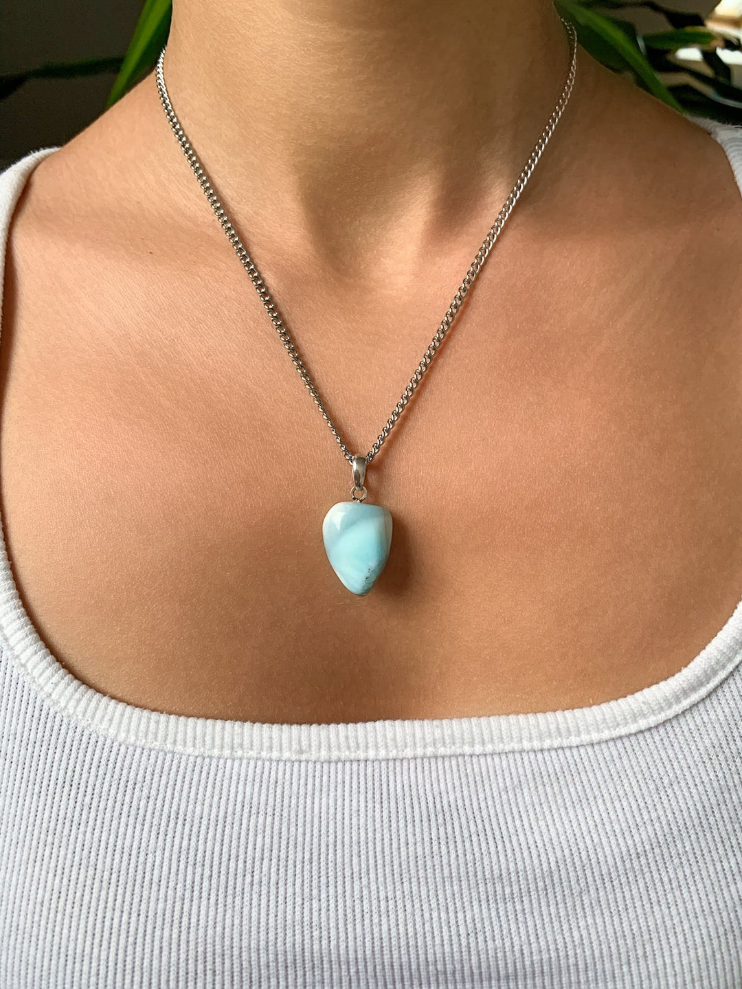 Larimar Trommelstein Anhänger