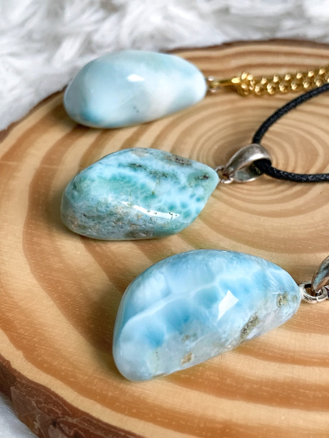 Larimar Trommelstein Anhänger