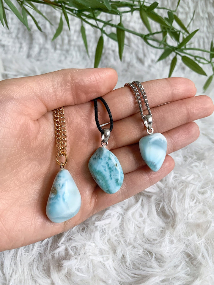 Larimar Trommelstein Anhänger