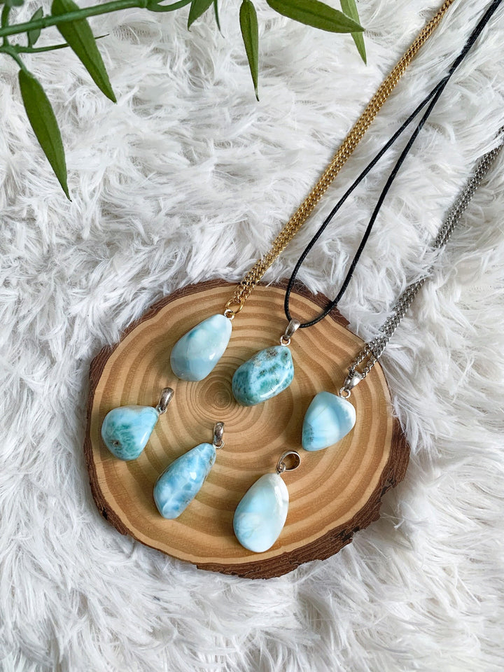 Larimar Trommelstein Anhänger - SoulGlow