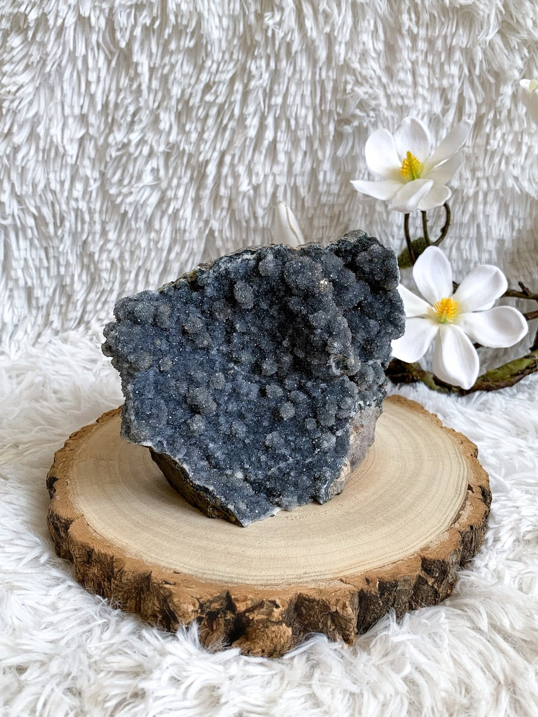 Seltene Amethyst Geode grau/blau Unikat 1,1Kg - SoulGlow