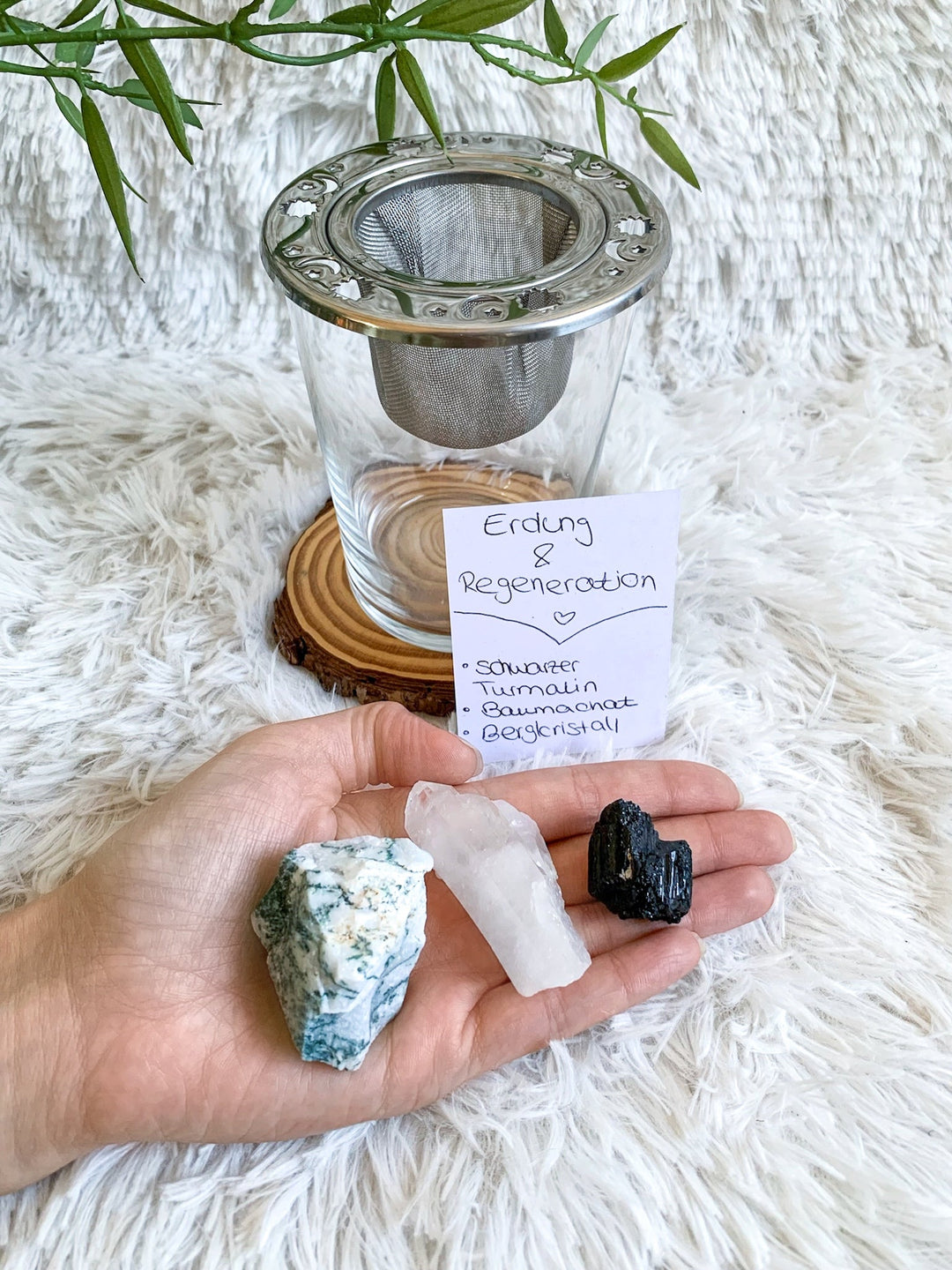 Wassersteine | Erdung & Regeneration | schwarzer Turmalin, Baumachat, Bergkristall