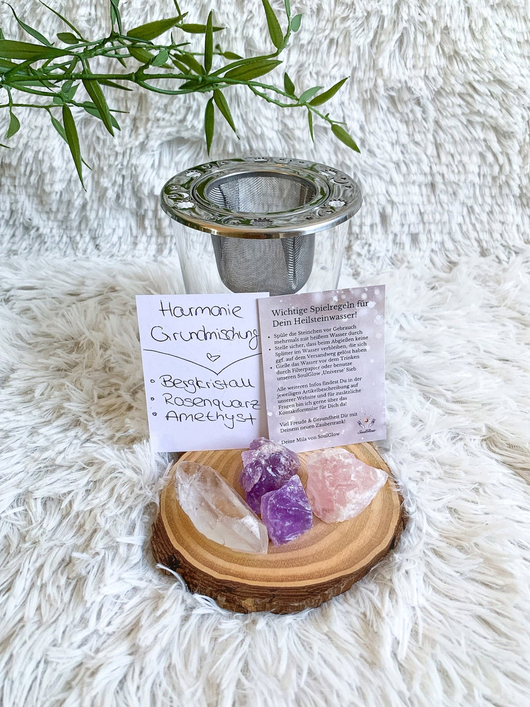 Wassersteine | Harmonie Grundmischung | Amethyst, Bergkristall, Rosenquarz - SoulGlow