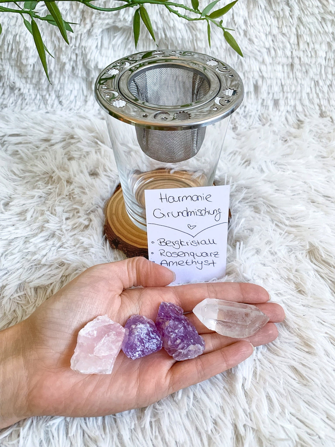 Wassersteine | Harmonie Grundmischung | Amethyst, Bergkristall, Rosenquarz - SoulGlow