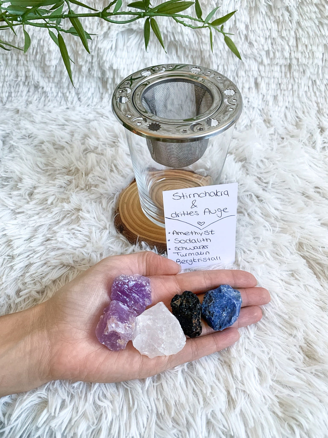 Wassersteine | Stirnchakra, Drittes Auge | Amethyst, Sodalith, Turmalin, Bergkristall - SoulGlow