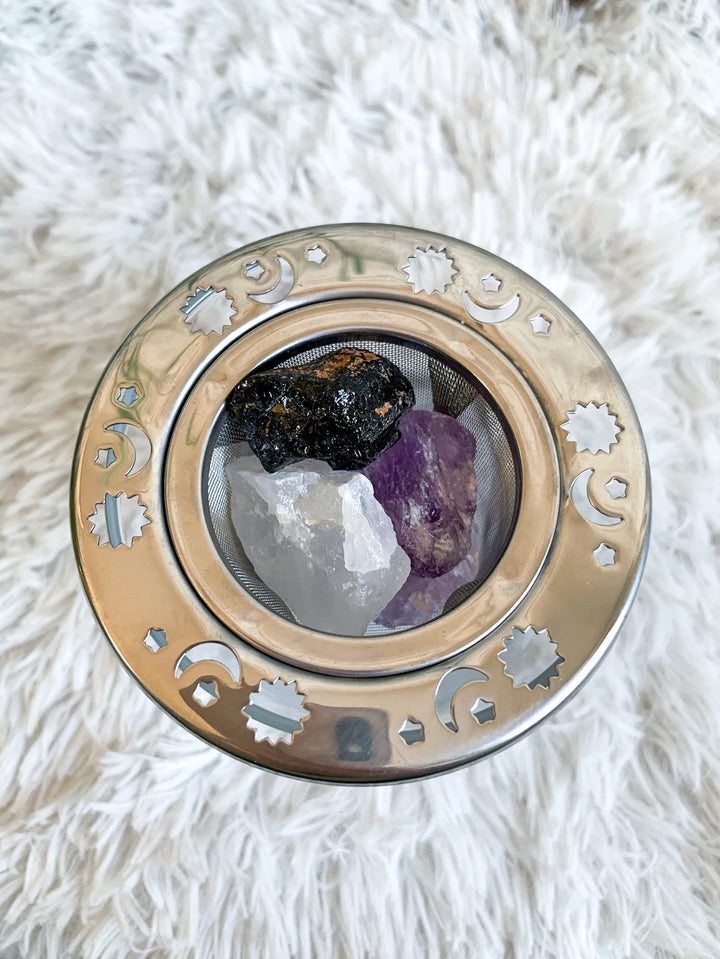 Wassersteine | Stirnchakra, Drittes Auge | Amethyst, Sodalith, Turmalin, Bergkristall - SoulGlow